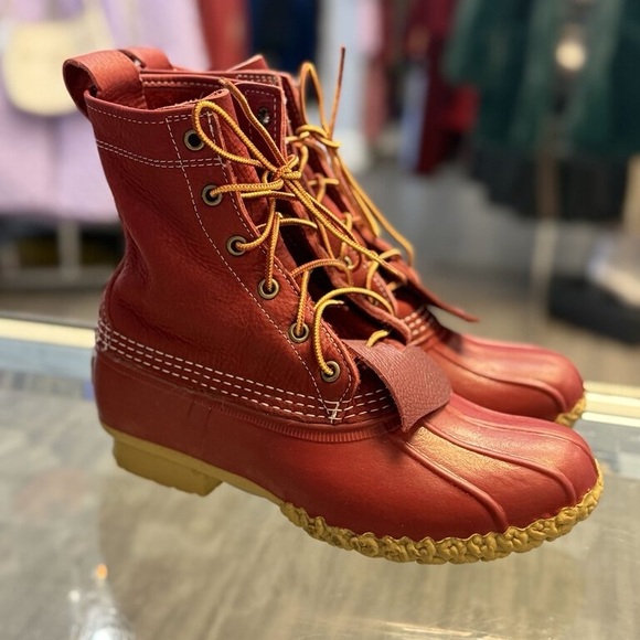 Rare Women's L.L. Bean Limited Edition 8" Heart Red Duck Boots Size 8 - Picture 2 of 10